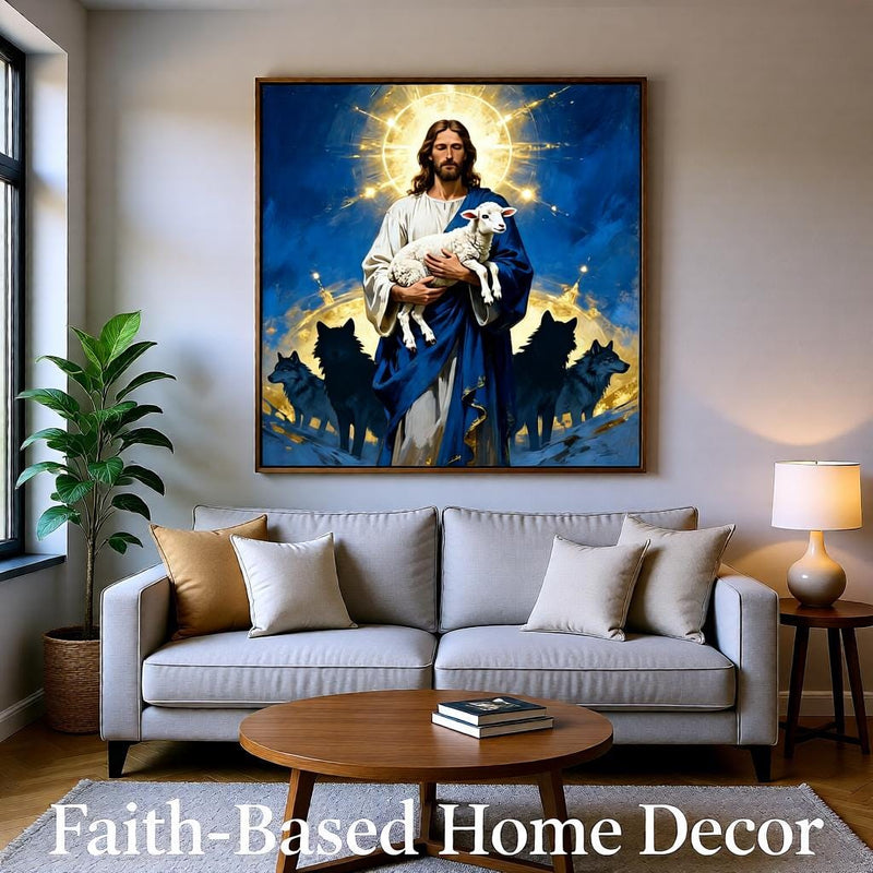 Load image into Gallery viewer, Good Shepherd Art Jesus Holding Lamb Print Christian Faith Decor Matte Download Biblical
