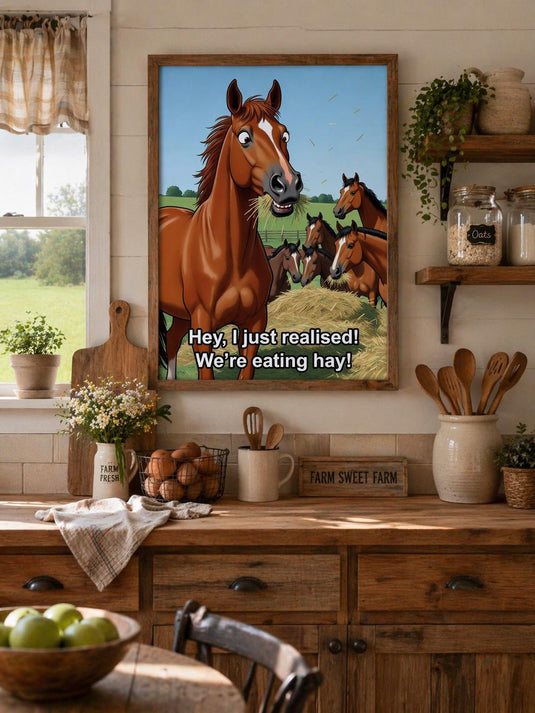 Funny Horse Art Rustic Farm Animal Humor Poster Barn Decor Matte Download