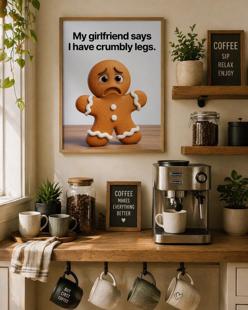 Load image into Gallery viewer, Gag Gift Printable Funny Gingerbread Bathroom Wall Art Christmas Humor Matte Download
