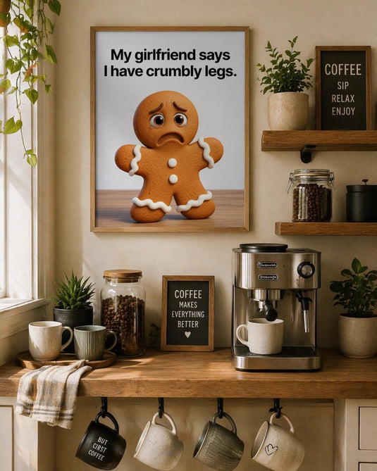 Gag Gift Printable Funny Gingerbread Bathroom Wall Art Christmas Humor Matte Download