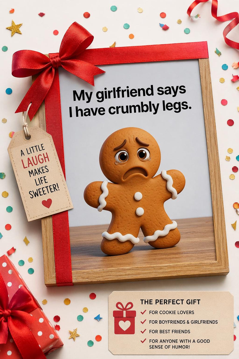 Load image into Gallery viewer, Gag Gift Printable Funny Gingerbread Bathroom Wall Art Christmas Humor Matte Download
