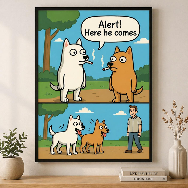 Load image into Gallery viewer, Funny Dog Wall Art Meme Print Cartoon Humor Poster Minimal Matte Download
