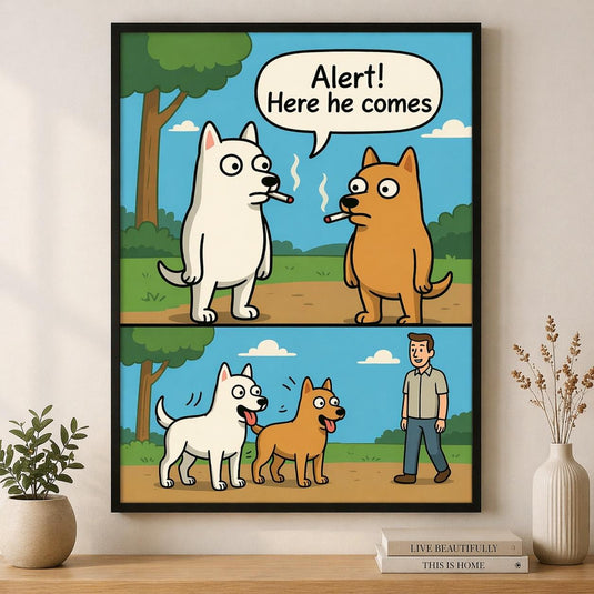 Funny Dog Wall Art Meme Print Cartoon Humor Poster Minimal Matte Download