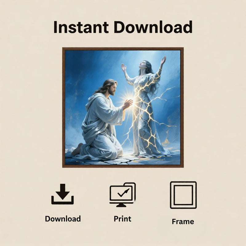 Load image into Gallery viewer, Jesus Healing Art Christian Wall Print Faith Based Decor Matte Download Biblical Artwork
