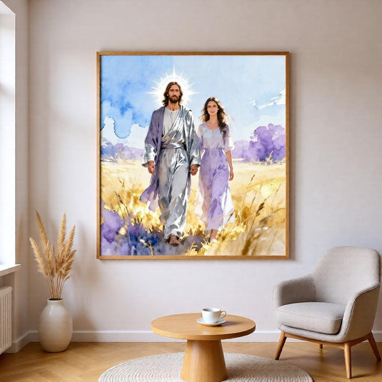 Faith Based Decor Jesus Walking Print Christian Artwork Scripture Matte Download Wall Art