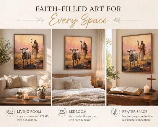 Jesus Lamb Art Good Shepherd Printable Christian Decor Matte Scripture Download Gift