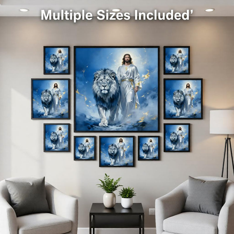 Load image into Gallery viewer, Lion of Judah Art Jesus Poster Christian Faith Decor Matte Download Biblical Wall
