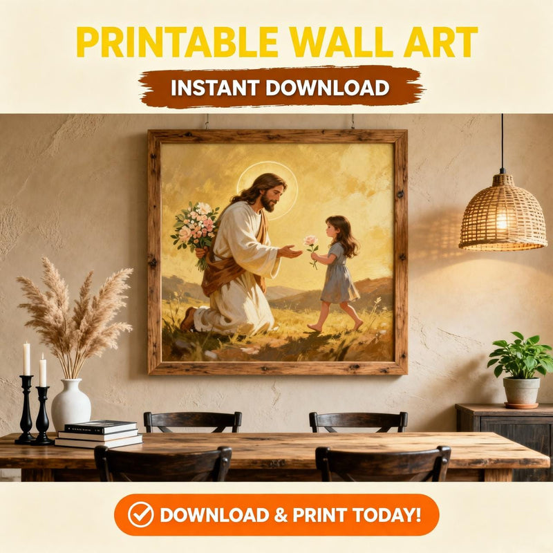 Load image into Gallery viewer, LDS Wall Art Jesus Loves Children Print Christian Nursery Decor Matte Download Faith
