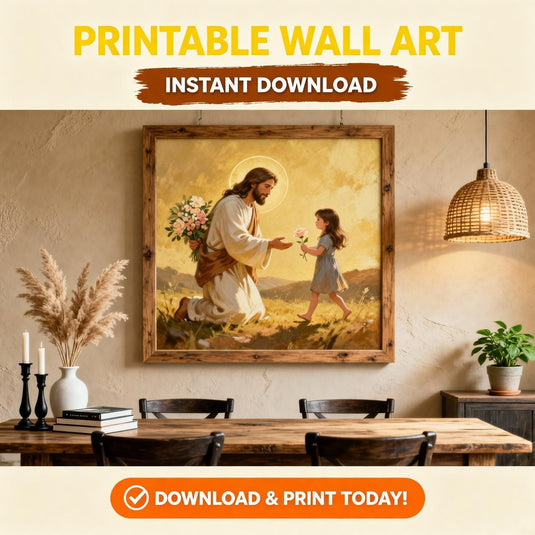 LDS Wall Art Jesus Loves Children Print Christian Nursery Decor Matte Download Faith