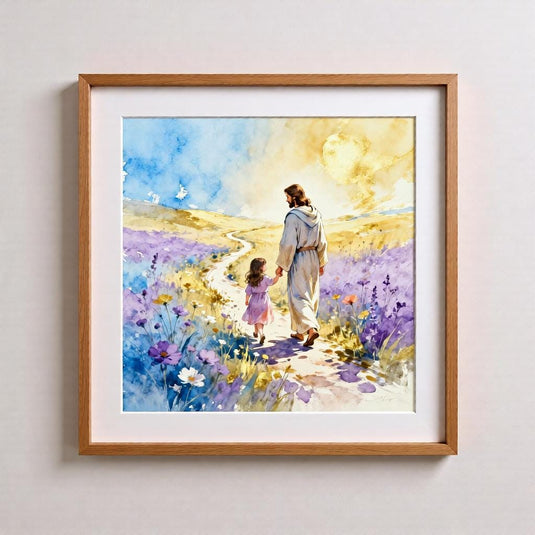 LDS Wall Art Come Follow Me Jesus Walking Child Print Christian Matte Download Faith