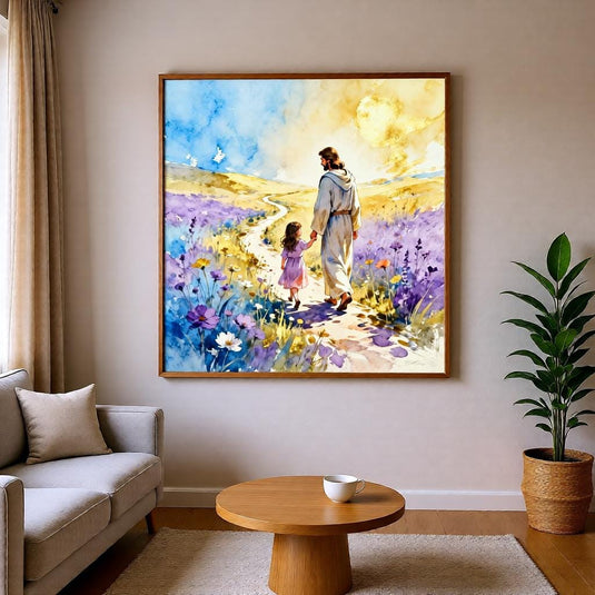 LDS Wall Art Come Follow Me Jesus Walking Child Print Christian Matte Download Faith