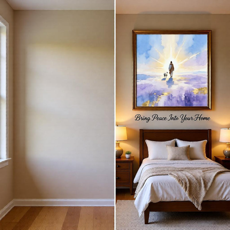 Load image into Gallery viewer, Jesus Leaves The 99 Lost Sheep Printable Wall Art Christian Decor Faith Inspired Download
