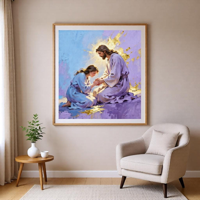 Load image into Gallery viewer, Jesus Healing Art Christian Poster Bible Story Print Faith Decor Matte Download Artwork

