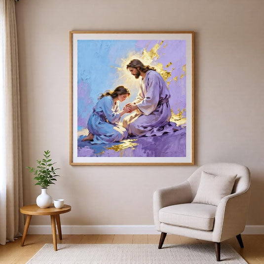 Jesus Healing Art Christian Poster Bible Story Print Faith Decor Matte Download Artwork