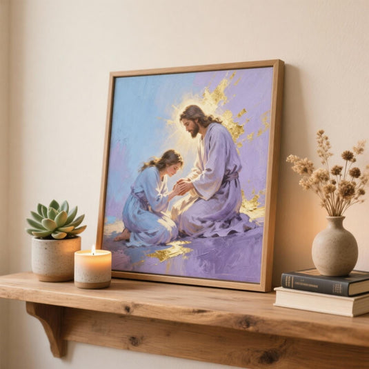 Jesus Healing Art Christian Poster Bible Story Print Faith Decor Matte Download Artwork