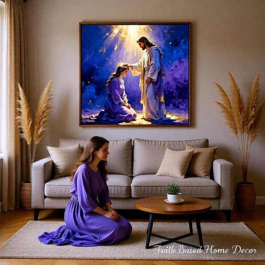 Jesus Healing Art Christian Wall Print Faith Decor Matte Download Spiritual Blessing Artwork