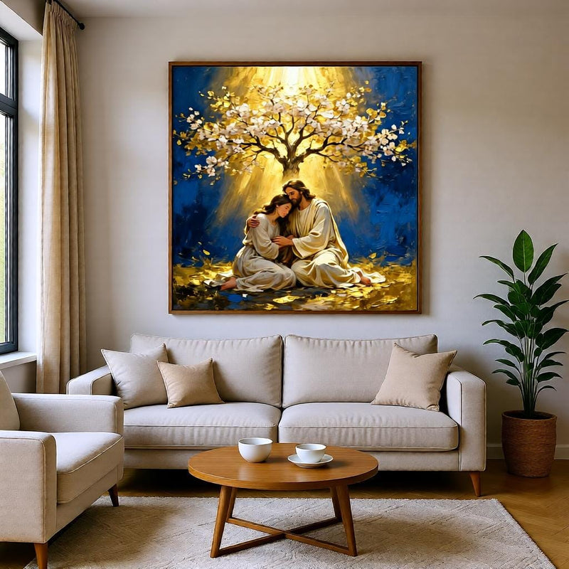 Load image into Gallery viewer, Jesus Healing Art Comforting Woman Print Christian Faith Decor Matte Download Spiritual Gift
