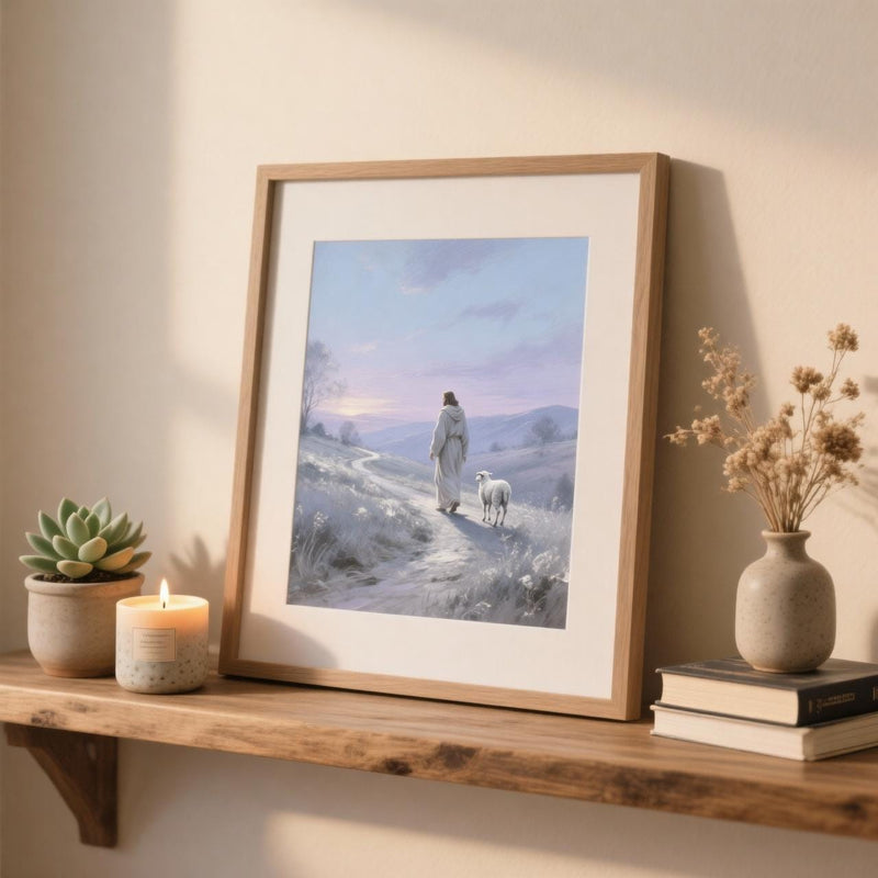 Load image into Gallery viewer, Jesus Wall Art Good Shepherd Print Lost Lamb Luke 15 Decor Matte Download Faith

