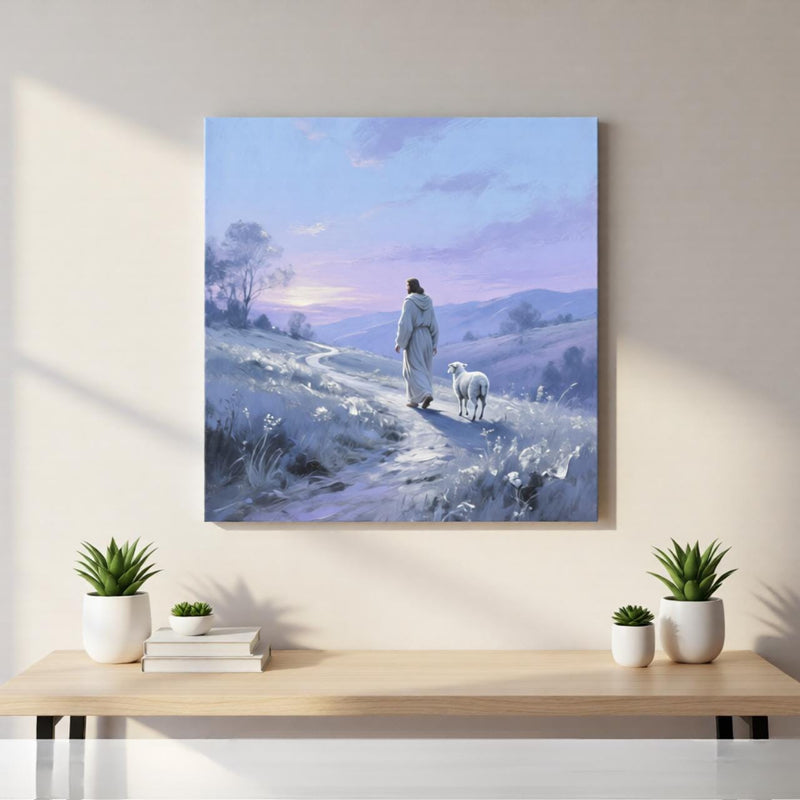 Load image into Gallery viewer, Jesus Wall Art Good Shepherd Print Lost Lamb Luke 15 Decor Matte Download Faith
