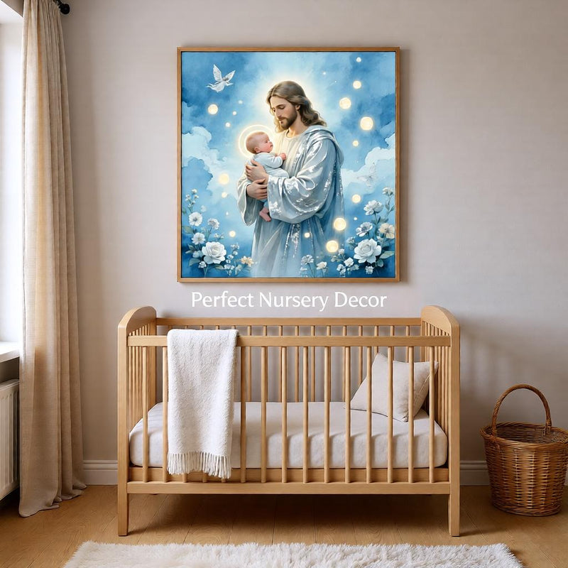 Load image into Gallery viewer, Jesus Holding Baby Wall Art Printable Christian Nursery Decor (Instant Download)
