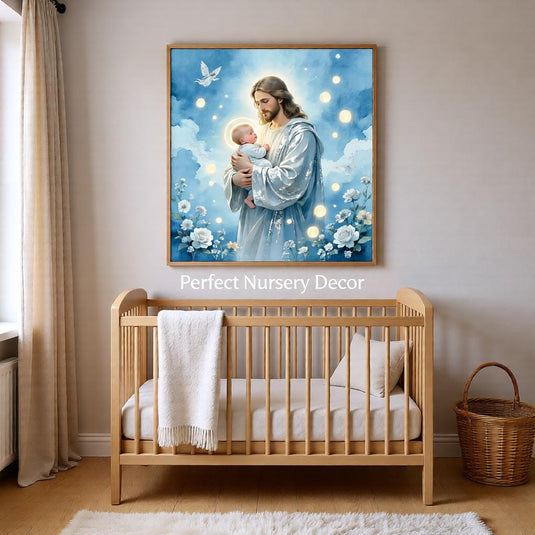Jesus Holding Baby Wall Art Printable Christian Nursery Decor (Instant Download)