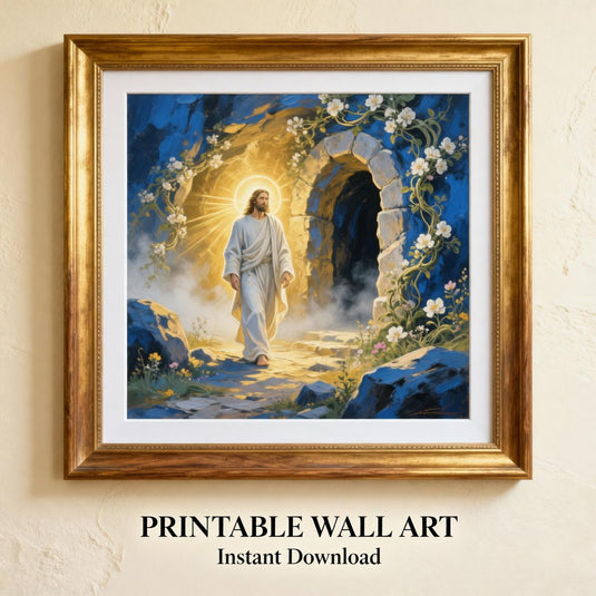 Resurrection Art He Is Risen Easter Christian Wall Decor Printable Matte Download
