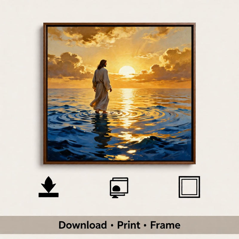 Load image into Gallery viewer, Empty Tomb Art He Is Risen Lily Christian Wall Decor Sunrise Printable Matte Download
