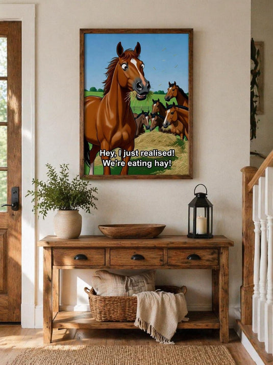 Funny Horse Art Rustic Farm Animal Humor Poster Barn Decor Matte Download