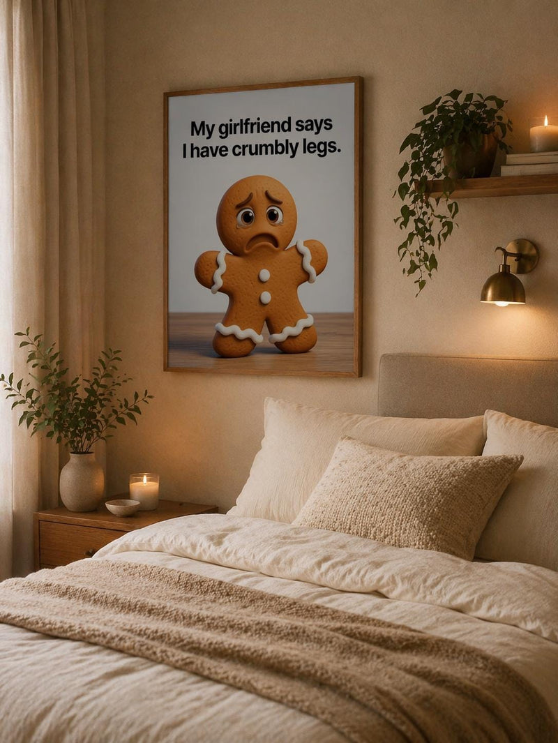 Load image into Gallery viewer, Gag Gift Printable Funny Gingerbread Bathroom Wall Art Christmas Humor Matte Download
