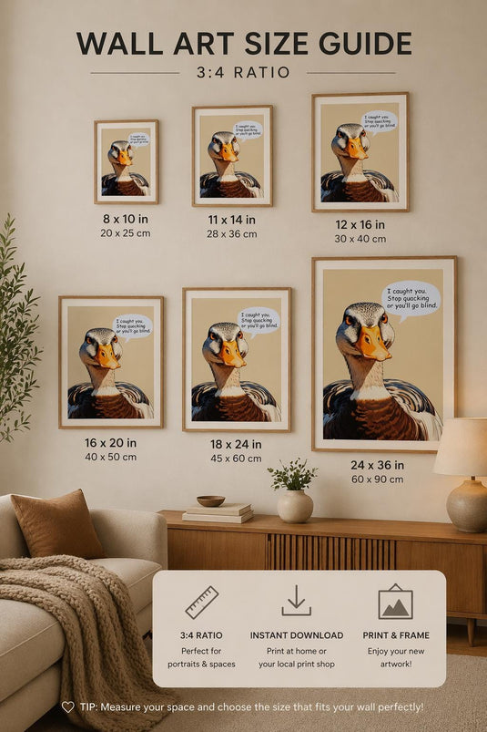 Funny Duck Art Humor Poster Animal Printable Decor Matte Download