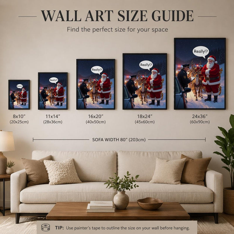 Load image into Gallery viewer, Funny Santa Print Christmas Poster Reindeer Artwork Humor Decor Matte Download
