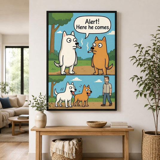Funny Dog Wall Art Meme Print Cartoon Humor Poster Minimal Matte Download