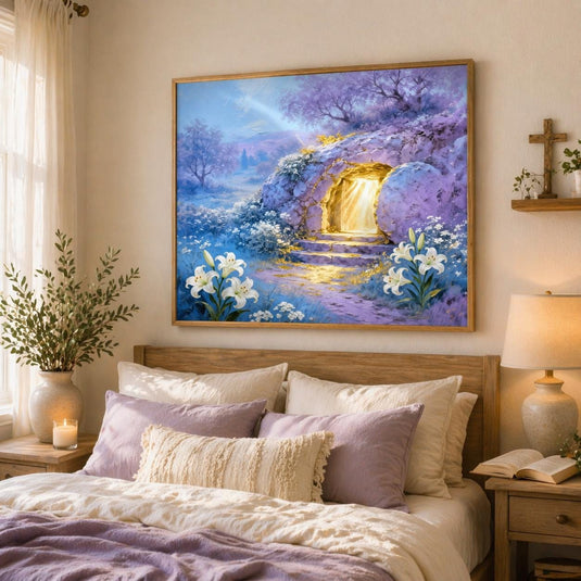 Resurrection Art Empty Tomb Printable Christian Easter Scripture Matte Download Decor