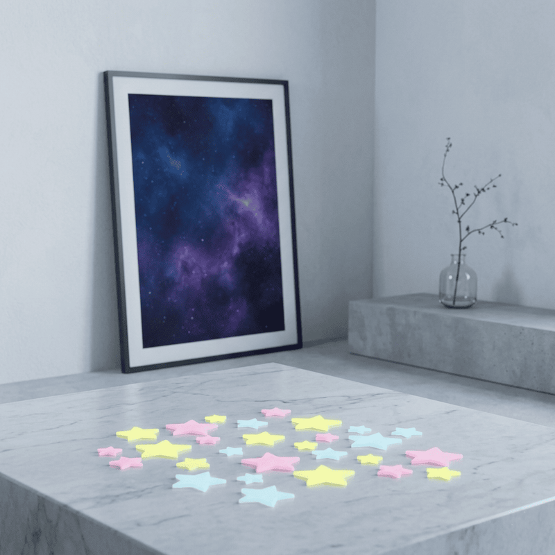 Load image into Gallery viewer, 100-Piece Luminous Star Wall Stickers Multi-Color Glowing Ceiling Decoration Set
